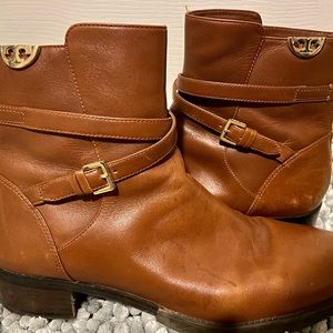 Tory Burch brown leather booties